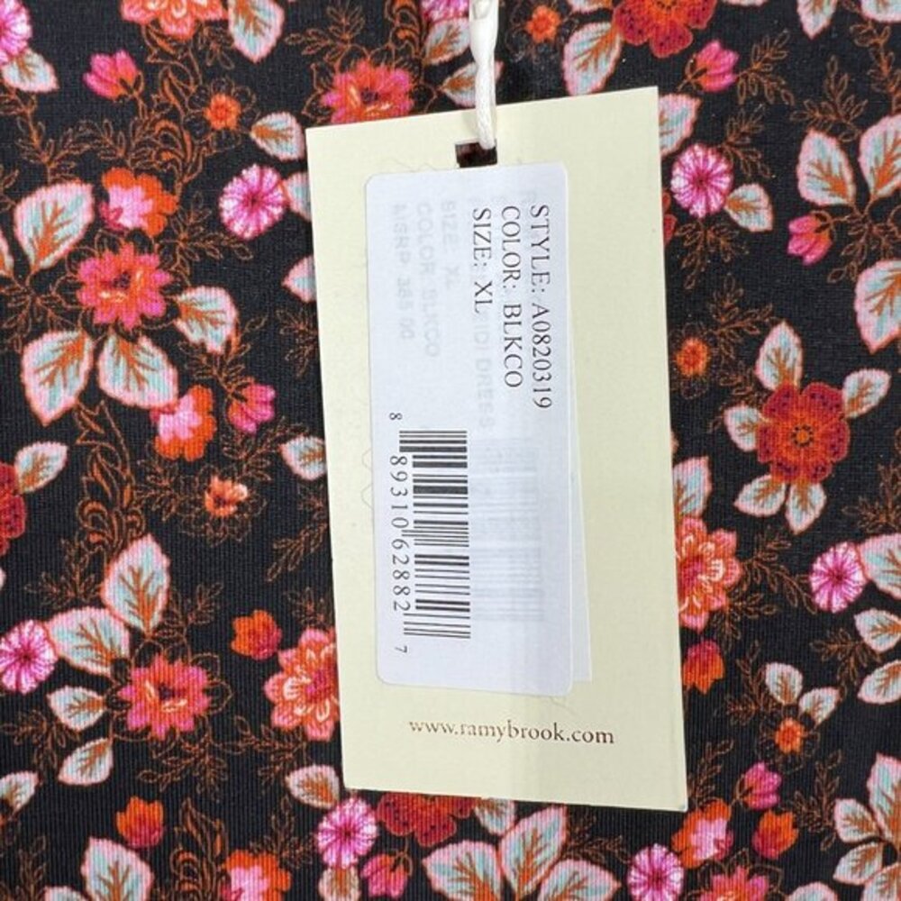 NEW Ramy Brook Floral Heidi Dress bodycon sheath midi grunge retro high‎ neck XL - Picture 7 of 16